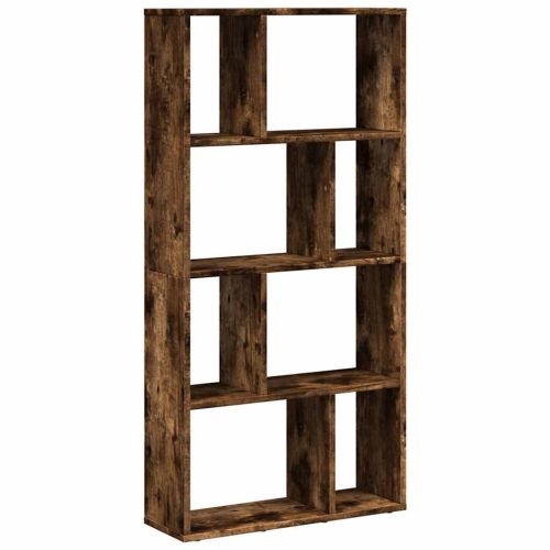 Библиотека, опушен дъб, 60x20x120,5 см, инженерно дърво