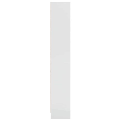 Библиотека, бял гланц, 60x24x143 см, инженерно дърво
