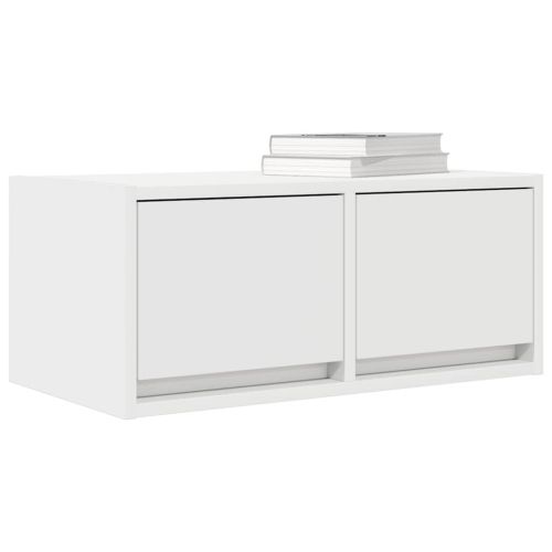 ТВ шкафове, 2 бр, бели, 60x31x25,5 см, инженерно дърво