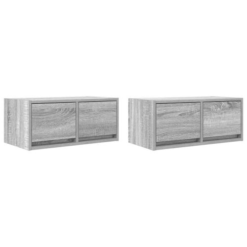 ТВ шкафове 2 бр Сив сонома 60x31x25,5 см инженерно дърво