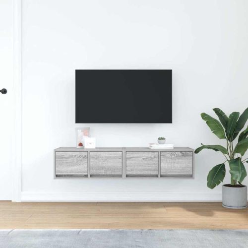 ТВ шкафове 2 бр Сив сонома 60x31x25,5 см инженерно дърво