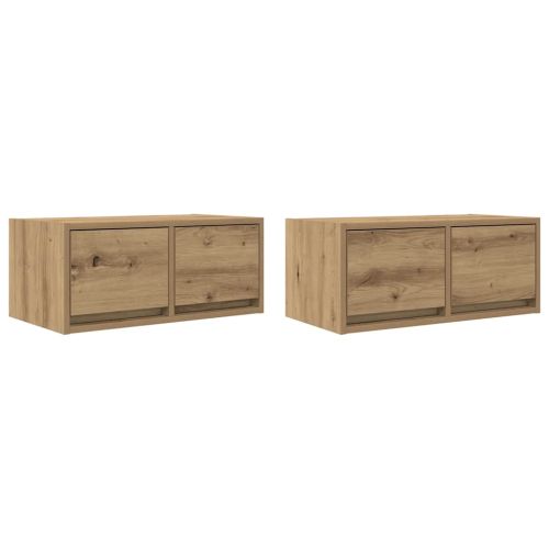 ТВ шкафове 2 бр дъб артизан 60x31x25,5 см инженерно дърво