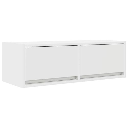 ТВ шкафове, 2 бр, бели, 80x31x25,5 см, инженерно дърво