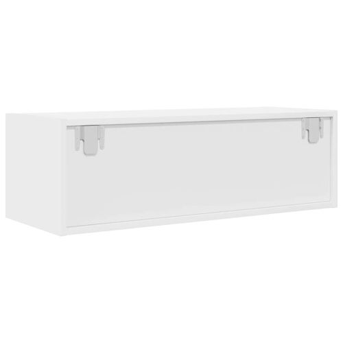 ТВ шкафове, 2 бр, бели, 80x31x25,5 см, инженерно дърво
