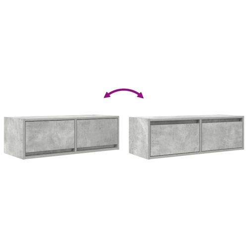 ТВ шкаф, бетонно сив, 80x31x25,5 см, инженерно дърво