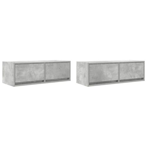 ТВ шкафове 2 бр бетонно сиви 80x31x25,5 см инженерно дърво