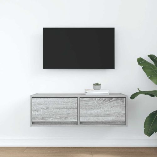 ТB шкаф, сив сонома, 80x31x25,5 см, инженерно дърво