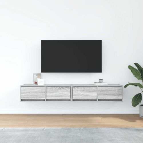 ТВ шкафове 2 бр Сив сонома 80x31x25,5 см инженерно дърво