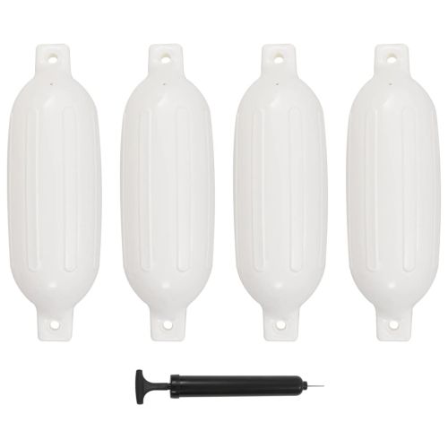 Броня за лодка 4 бр бяла 58,5x16,5 см PVC