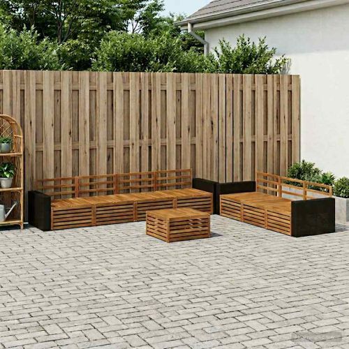 Комплект дивани за открито 8 pcs Натурално 79 x 79 x 37 см