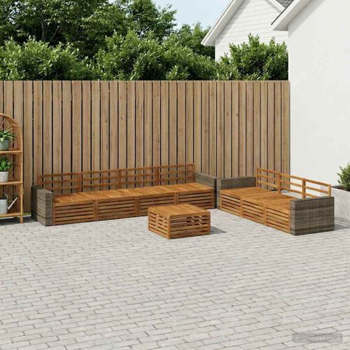 Комплект дивани за открито 8 pcs Натурално 79 x 79 x 37 см