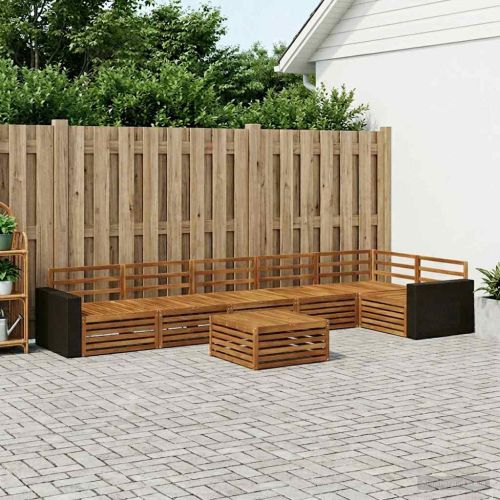 Комплект дивани за открито 7 pcs Натурално 79 x 79 x 37 см