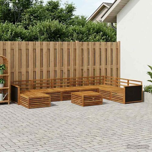 Комплект дивани за открито 9 pcs Натурално