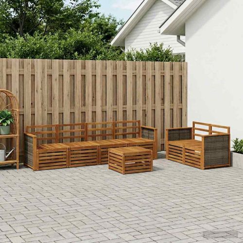 Комплект дивани за открито 7 pcs Натурално