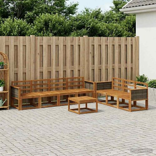 Комплект дивани за открито 7 pcs Натурално