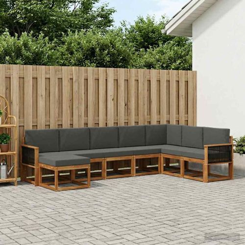 Комплект дивани за открито 8 pcs Натурален и Антрацит