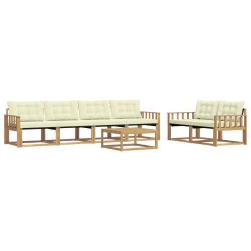 Комплект дивани за открито 7 pcs Бяло и кремаво 79 x 79 x 37 см