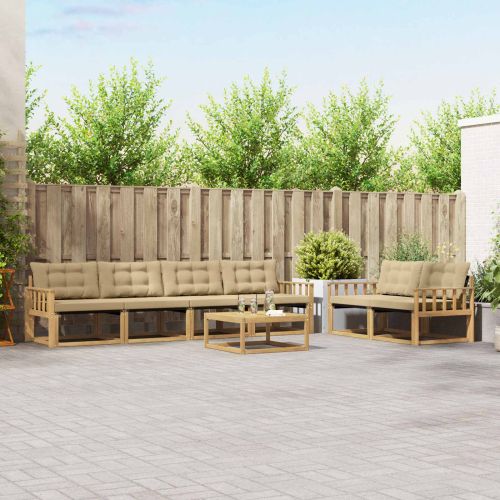 Комплект дивани за открито 7 pcs Бяло и Бежово 79 x 79 x 37 см