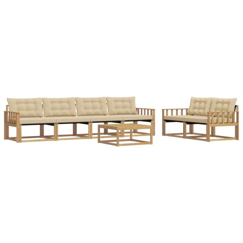 Комплект дивани за открито 7 pcs Бяло и Бежово 79 x 79 x 37 см