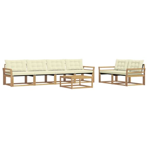 Комплект дивани за открито 7 pcs Бяло и кремаво 79 x 79 x 37 см