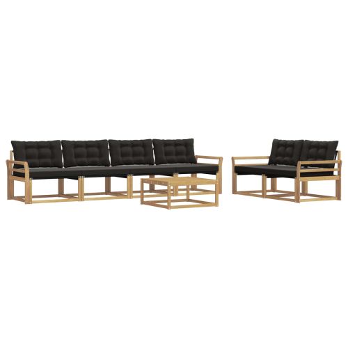 Комплект дивани за открито 7 pcs Бяло и черно 79 x 79 x 37 см