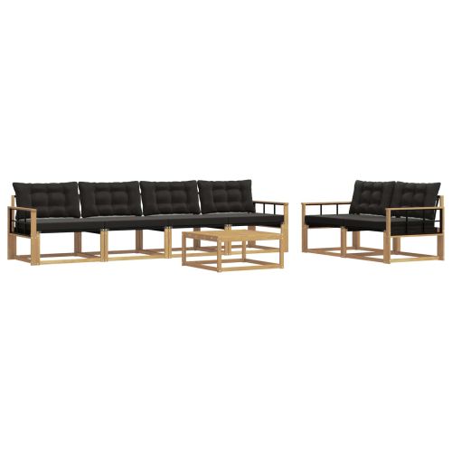 Комплект дивани за открито 7 pcs Бяло и черно 79 x 79 x 37 см