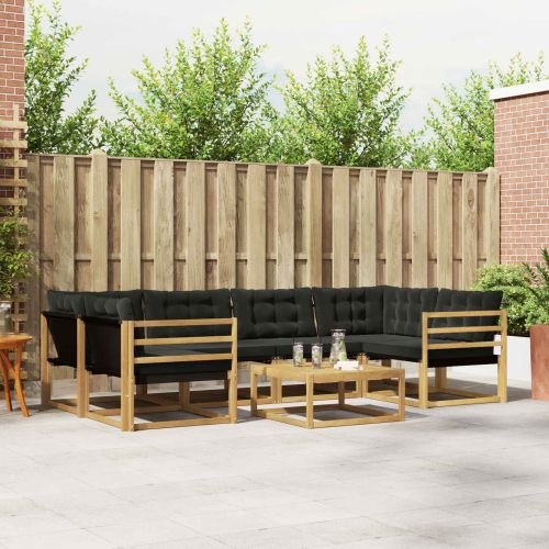 Комплект дивани за открито 7 pcs Бяло и черно 79 x 79 x 37 см