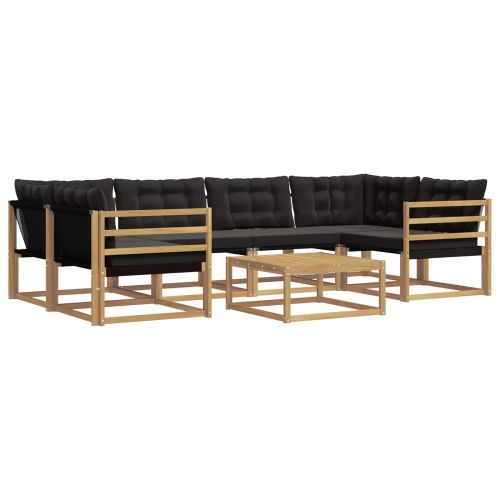 Комплект дивани за открито 7 pcs Бяло и черно 79 x 79 x 37 см