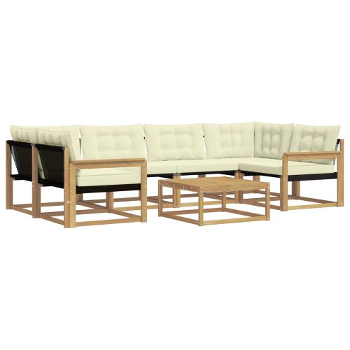 Комплект дивани за открито 7 pcs Бяло и кремаво 79 x 79 x 37 см