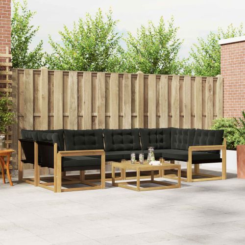 Комплект дивани за открито 7 pcs Бяло и черно 79 x 79 x 37 см
