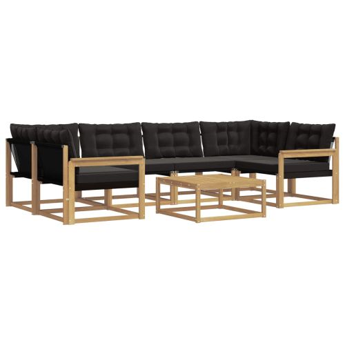Комплект дивани за открито 7 pcs Бяло и черно 79 x 79 x 37 см