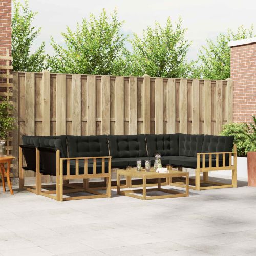 Комплект дивани за открито 7 pcs Бяло и черно 79 x 79 x 37 см