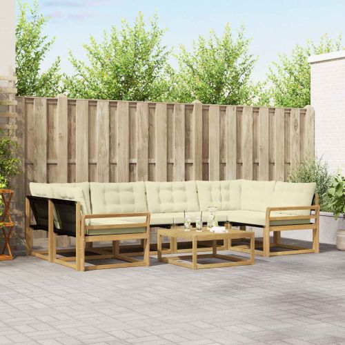 Комплект дивани за открито 7 pcs Бяло и кремаво 79 x 79 x 37 см