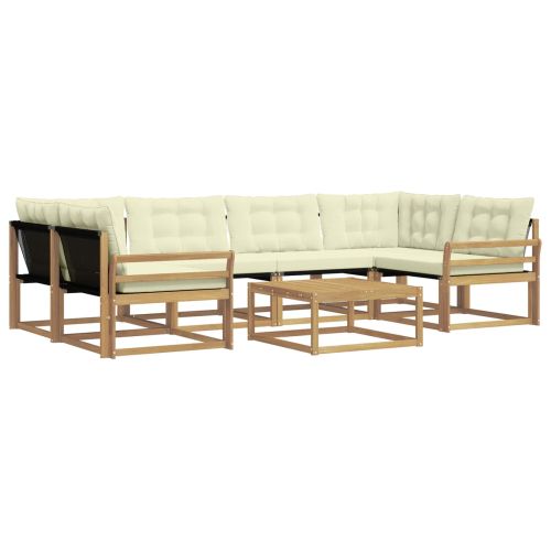 Комплект дивани за открито 7 pcs Бяло и кремаво 79 x 79 x 37 см