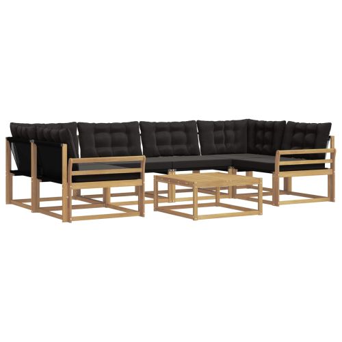 Комплект дивани за открито 7 pcs Бяло и черно 79 x 79 x 37 см
