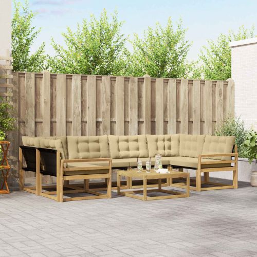 Комплект дивани за открито 7 pcs Бяло и Бежово 79 x 79 x 37 см