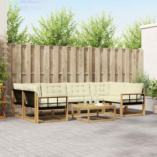 Комплект дивани за открито 7 pcs Бяло и кремаво 79 x 79 x 37 см