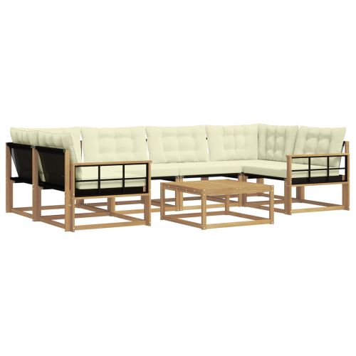 Комплект дивани за открито 7 pcs Бяло и кремаво 79 x 79 x 37 см