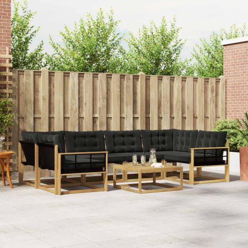 Комплект дивани за открито 7 pcs Бяло и черно 79 x 79 x 37 см