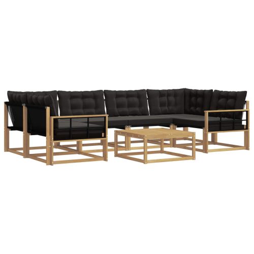 Комплект дивани за открито 7 pcs Бяло и черно 79 x 79 x 37 см