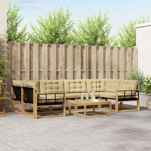 Комплект дивани за открито 7 pcs Бяло и Бежово 79 x 79 x 37 см