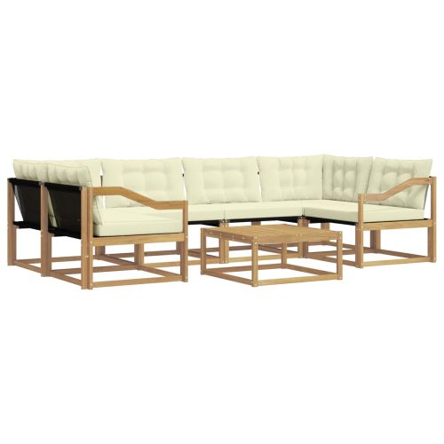 Комплект дивани за открито 7 pcs Бяло и кремаво 79 x 79 x 37 см