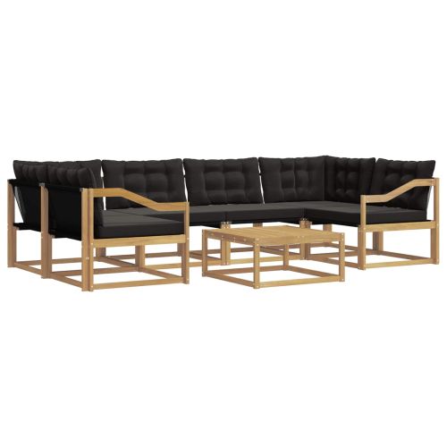 Комплект дивани за открито 7 pcs Бяло и черно 79 x 79 x 37 см