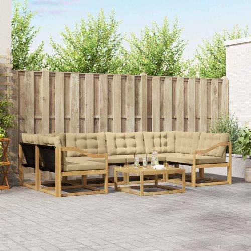 Комплект дивани за открито 7 pcs Бяло и Бежово 79 x 79 x 37 см
