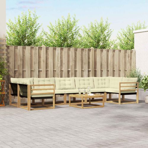 Комплект дивани за открито 8 pcs Бяло и кремаво 79 x 79 x 37 см