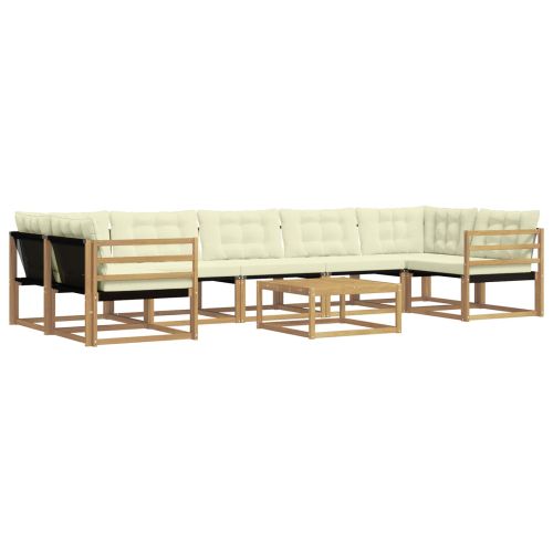 Комплект дивани за открито 8 pcs Бяло и кремаво 79 x 79 x 37 см