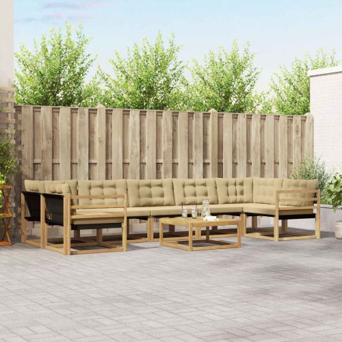 Комплект дивани за открито 8 pcs Бяло и Бежово 79 x 79 x 37 см