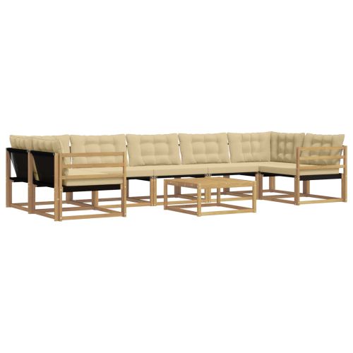 Комплект дивани за открито 8 pcs Бяло и Бежово 79 x 79 x 37 см