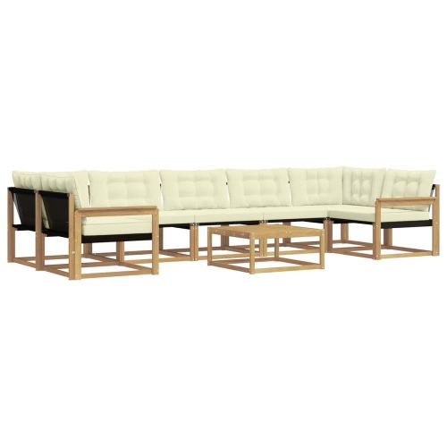 Комплект дивани за открито 8 pcs Бяло и кремаво 79 x 79 x 37 см