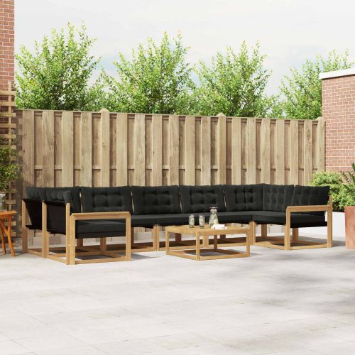Комплект дивани за открито 8 pcs Бяло и черно 79 x 79 x 37 см
